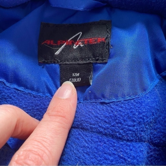 Alpinetek Baby 12 Month Blue 2-Piece SnowSuit w/ Mitts and Booties - Picture 9 of 9